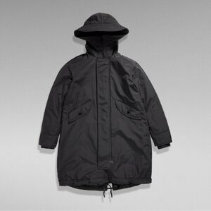 NWT! G-Star, Hooded Fishtail Parka, Hide Nylon,Dk Black, MSRP $370